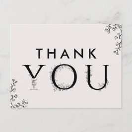 Postal Tipografía floral Gracias