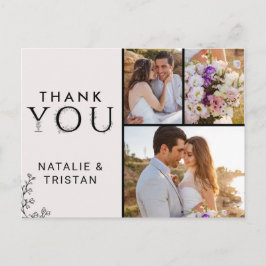 Postal Tipografía floral Gracias foto