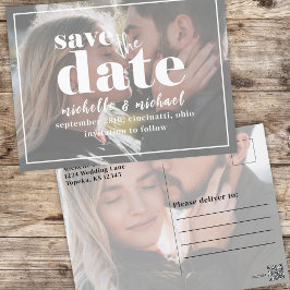 Postal Tipografía fotográfica moderna Negrita Simple Mini