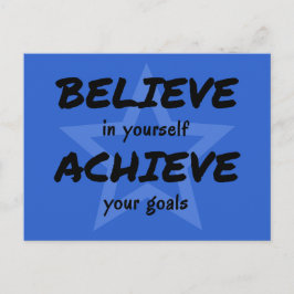 Postal Tipografía inspiradora de creer en ti mismo