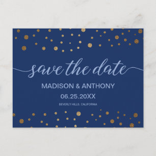 Postal Tipografía Marina Boda de Oro Azul Salven la fecha