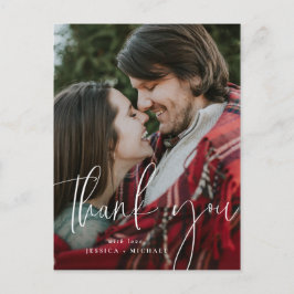 Postal Tipografía Mínima Blanca Gracias Cartas