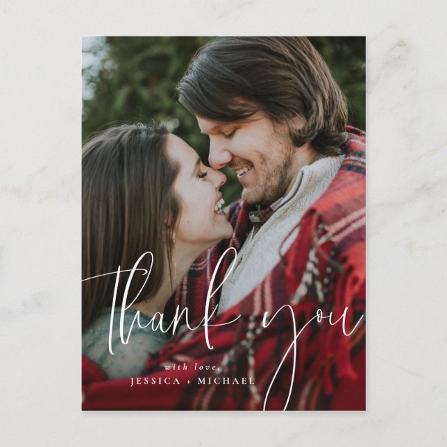 Postal Tipografía Mínima Blanca Gracias Cartas (Anverso)