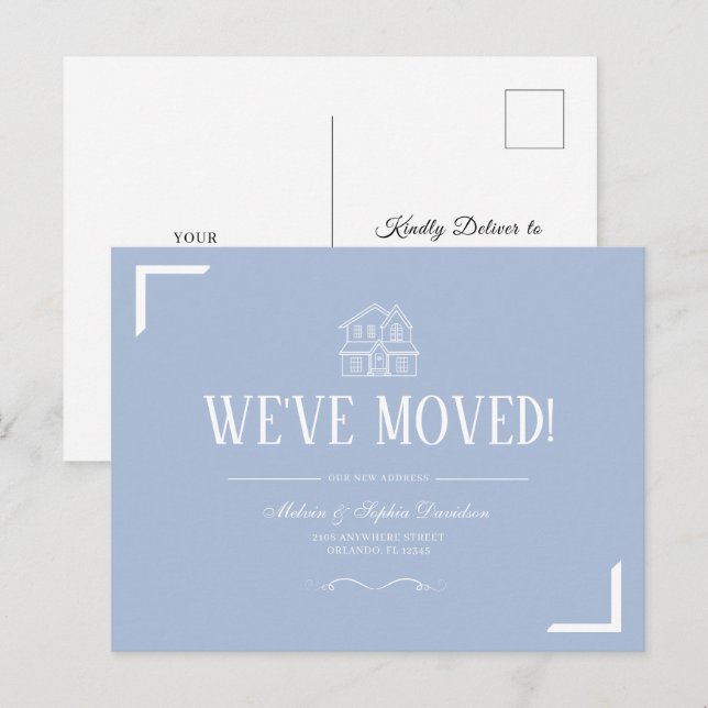 Postal Tipografía Mínima Hemos Mudado La Nueva Postc De D (Anverso / Reverso)