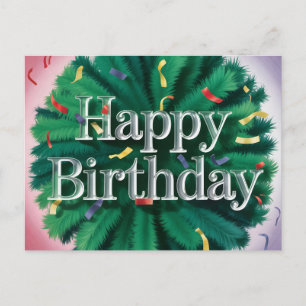 Postal Tipografía moderna brillante de feliz cumpleaños