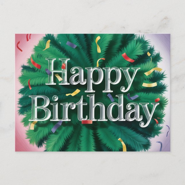 Postal Tipografía moderna brillante de feliz cumpleaños (Anverso)