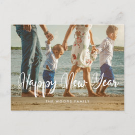 Postal Tipografía moderna de moda Fotografía de Año Nuevo