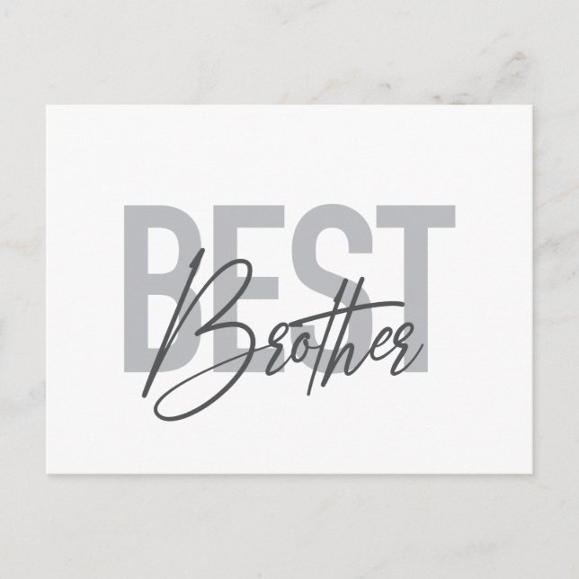 Postal Tipografía moderna, simple, fresca de Best Brother (Anverso)