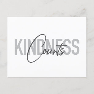 Postal Tipografía moderna, simple, fresca de Kindness Cou