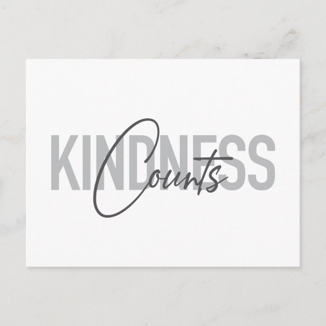 Postal Tipografía moderna, simple, fresca de Kindness Cou (Anverso)