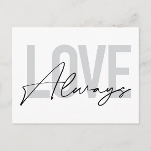 Postal Tipografía moderna, simple y urbana "Love Always"