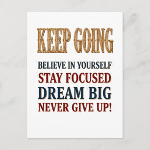 Postal Tipografía Motivacional Vintage Sigue Adelante