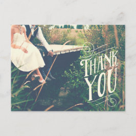 Postal Tipografía retro Gracias Postcard Boda