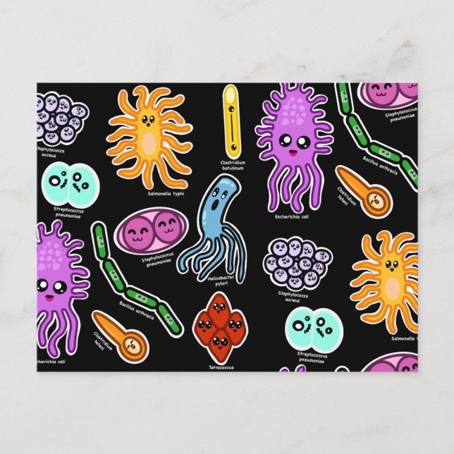 Postal Tipos De Bacterias (Anverso)