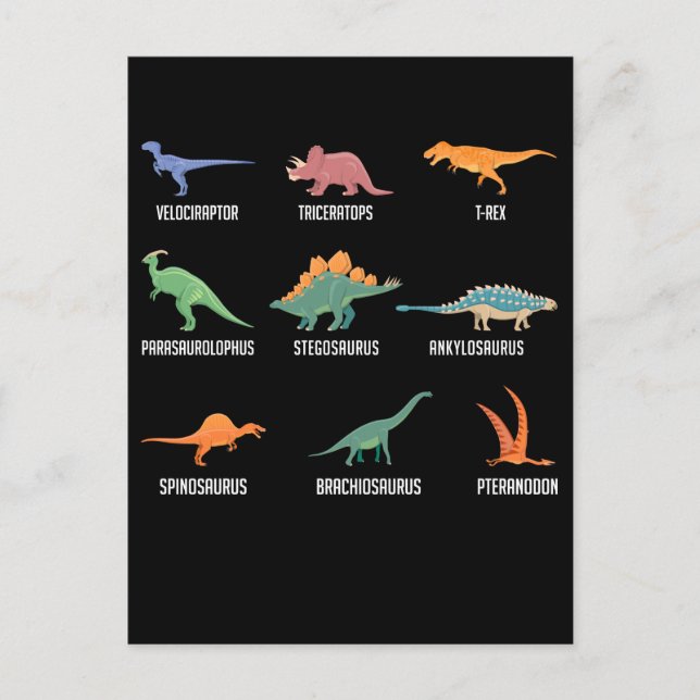 Postal Tipos de dinosaurios Spinosaurus Trex (Anverso)