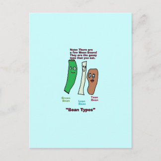 Postal tipos de frijoles Postcard