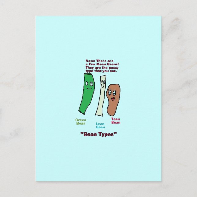 Postal tipos de frijoles Postcard (Anverso)