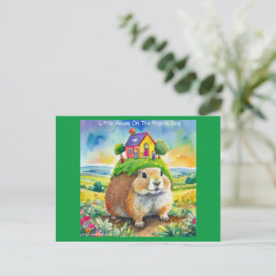 Postal Tira Cómica de la Vida del Perro de la Pradera de 