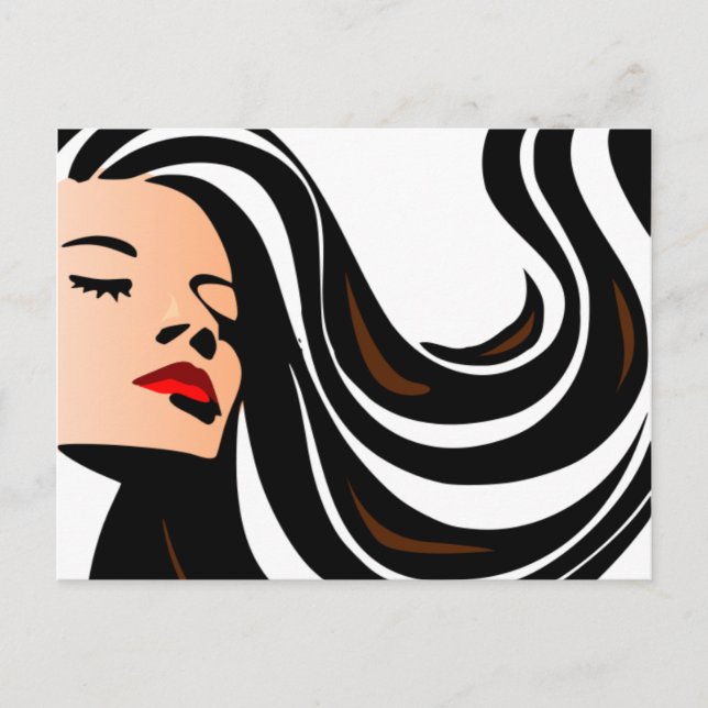 Postal Tira de mi pelo hacia atrás. (Anverso)