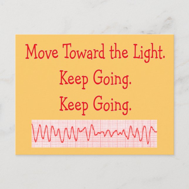 Postal Tira de ritmo de V-Fib divertida para enfermera ca (Anverso)