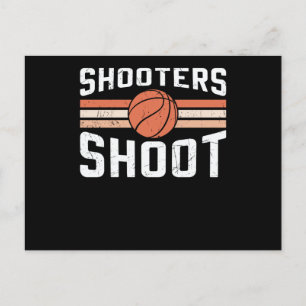 Postal Tiradores Disparan Balón   Diseño de Baloncesto