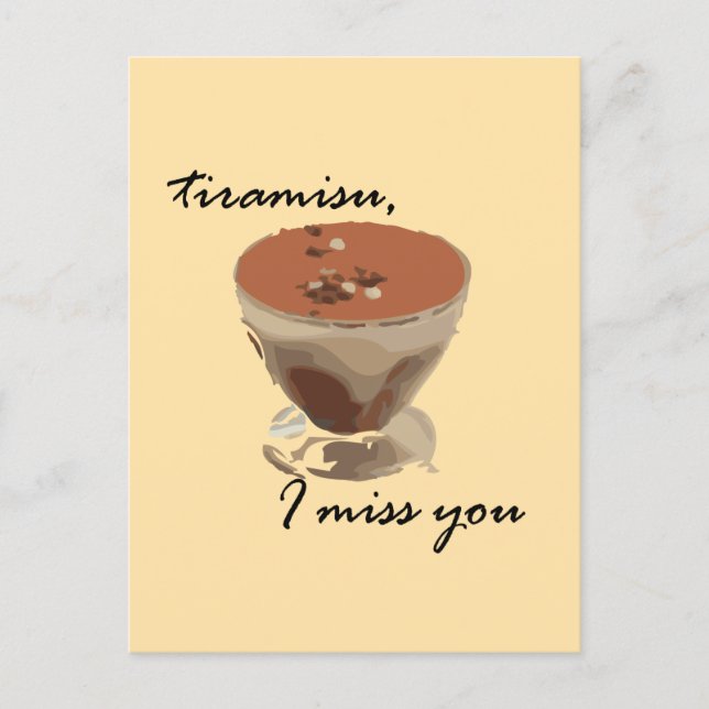 Postal Tiramisú, te extraño (Anverso)