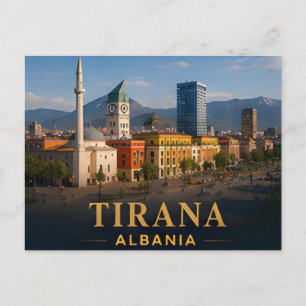 Postal Tirana Albania Destino de Viaje Europeo Moderno