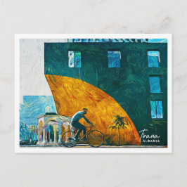 Postal Tirana Albania Hermoso paisaje de pintura al óleo