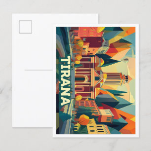 Postal Tirana Albania Viaje artístico colorido