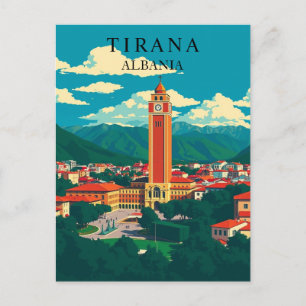 Postal Tirana, Albania Viajes Antiguos Arte Balcánico