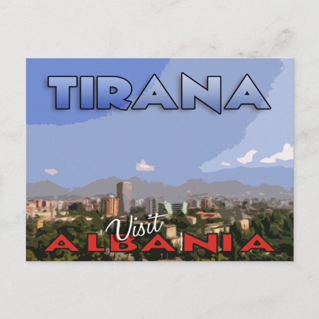 Postal Tirana, Visitar Albania (Anverso)
