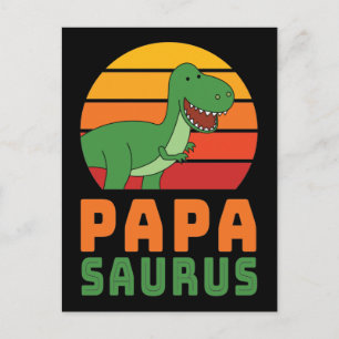 Postal Tiranosaurio Rex Papasaurio Dinosaurio Día del Pad