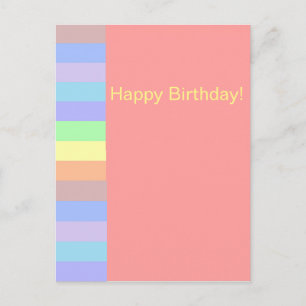 Postal Tiras de salmón rosado Pastel