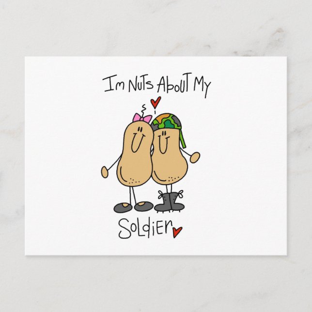 Postal Tiras sobre mis camisetas y regalos soldados (Anverso)