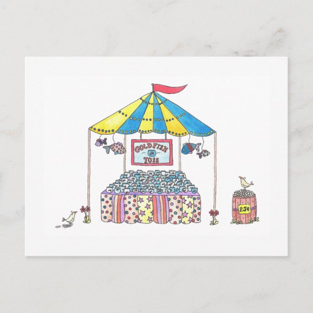 Postal Tiro al pez dorado (Anverso)