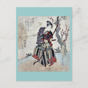 Postal Tiro con arco de Yanagawa, Shigenobu Ukiyoe