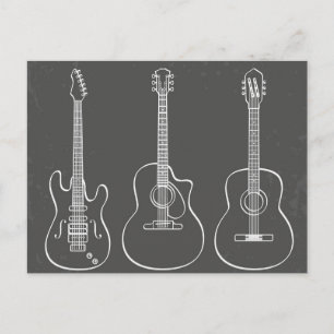 Postal Tiro de guitarra retro grunge