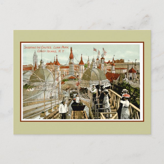 Postal Tiroteo de Coney Island en Luna Park (Anverso)