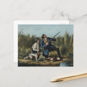 Postal Tiroteo del Pato Salvaje por Nathaniel Currier