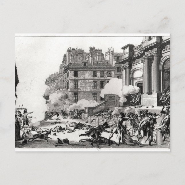 Postal Tiroteo frente a la iglesia de St. Roch en París (Anverso)