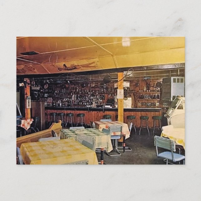 Postal Tiroteo retro de moda y cosecha de cerveza (Anverso)