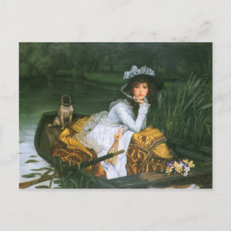 Postal Tissot: Joven en un bote