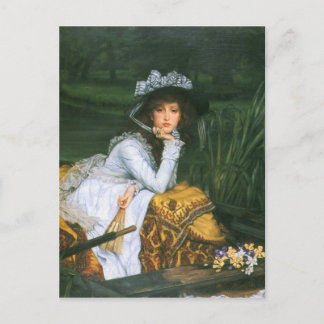 Postal Tissot: Joven en un bote