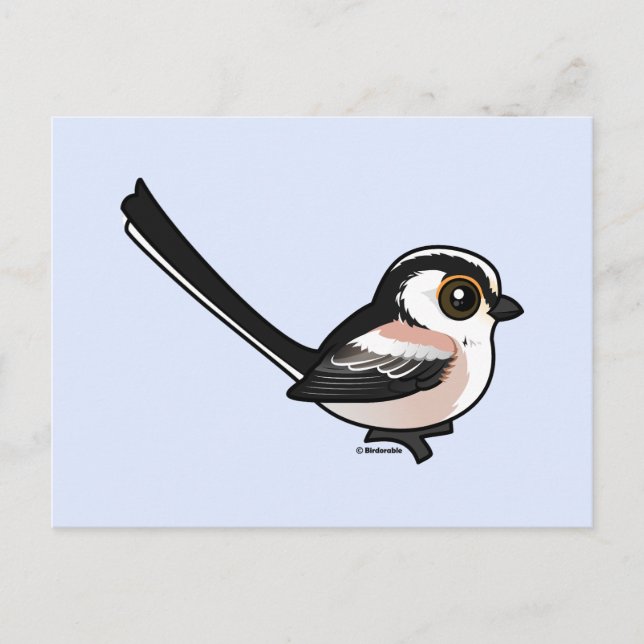 Postal Tit de cola larga (Anverso)