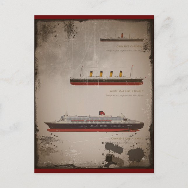 Postal Titanic Carpathia y Mary (Anverso)