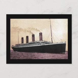 Postal Titanic en el mar