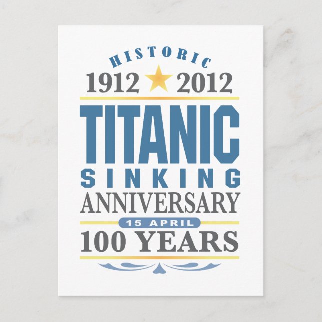 Postal Titanic Hundiendo 100 Aniversario (Anverso)