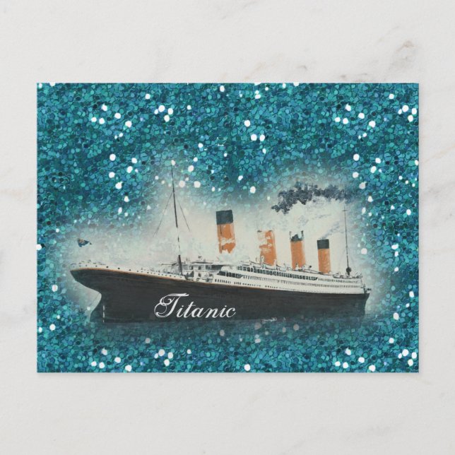 Postal Titanic Sapphire Purpurina White Star Line Ship (Anverso)