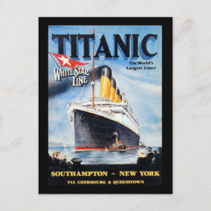 Postal Titanic White Star Line - El transatlántico más gr