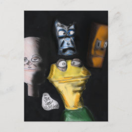 Postal Títeres en la oscuridad ( arte de títeres de Erica